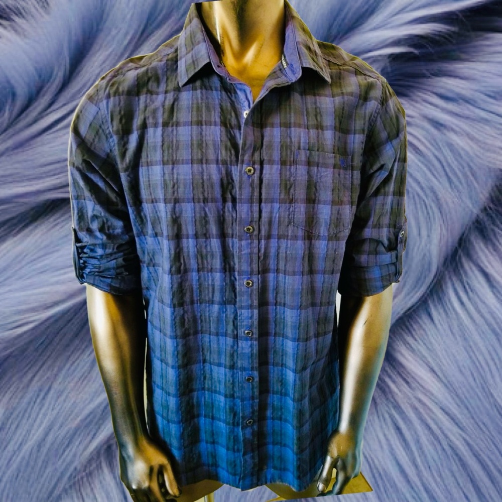 Rock & Republic Men’s Purple Plaid Shirt